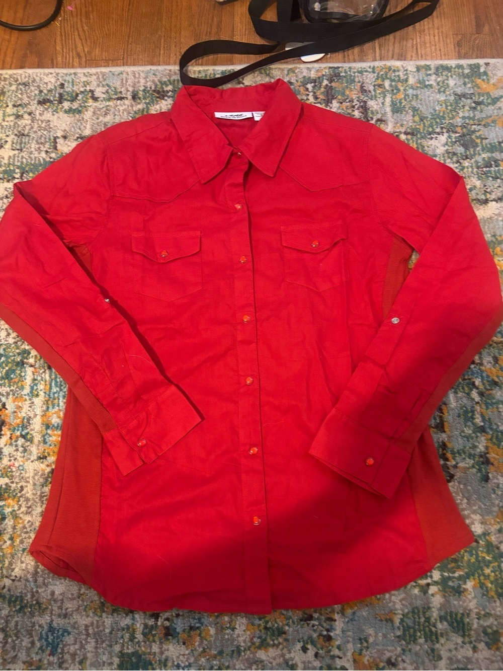 Red Button-Down Western Shirt - Women